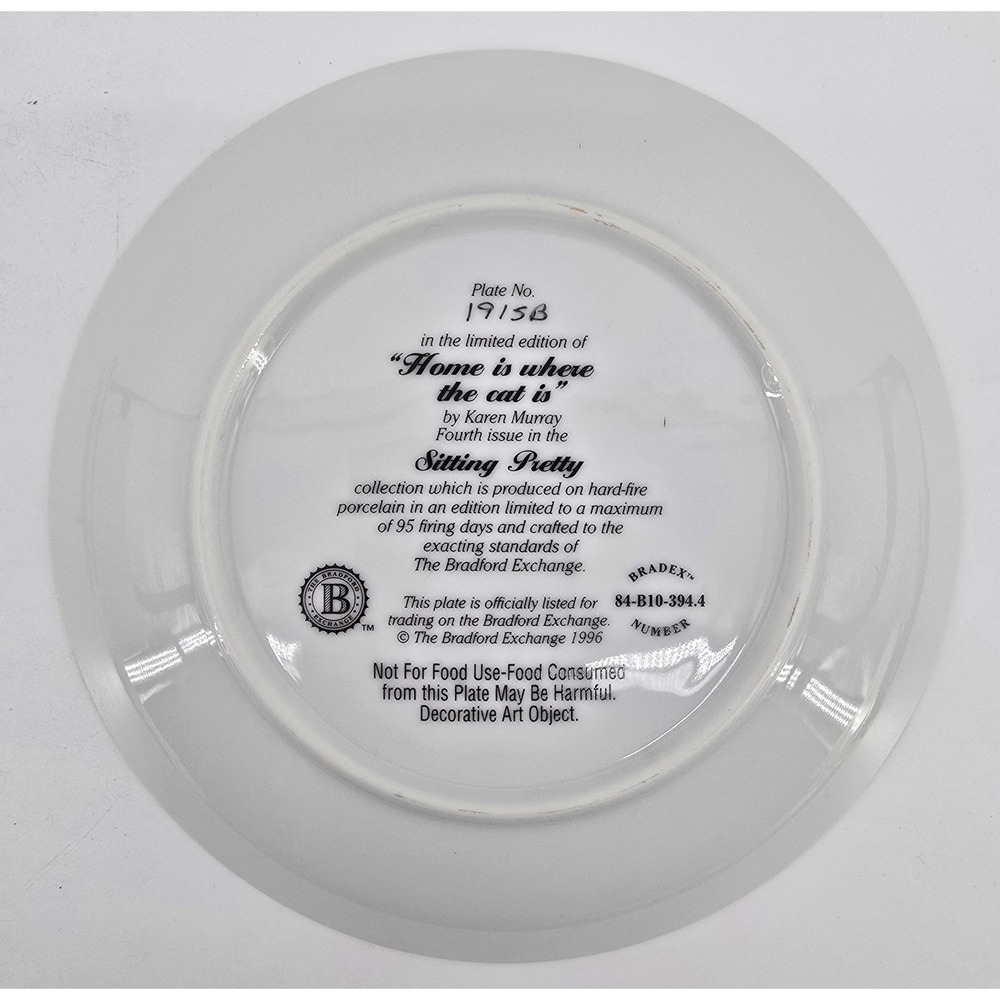 Vtg Bradford Exchange Cat Decor Plates "Sitting Pretty" Series 2-4 Kitten 8 In - Picture 3 of 8